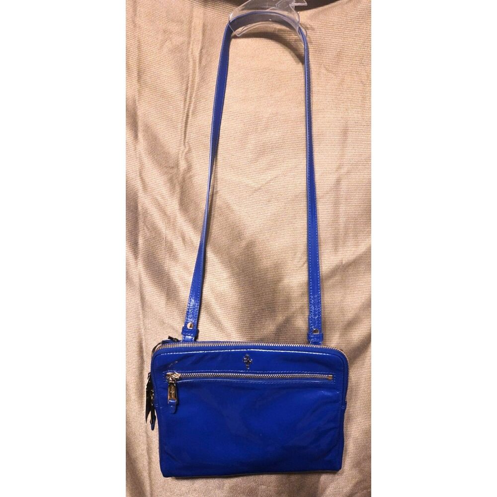 NWT - Cole Haan Jitney Blue Patent Leather Crossbody Bag